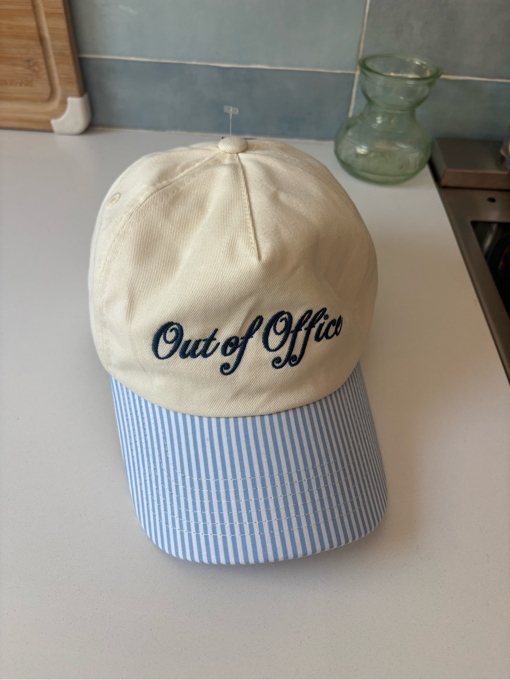 Recess Cream & Light Blue 'Out of Office' Baseball Cap